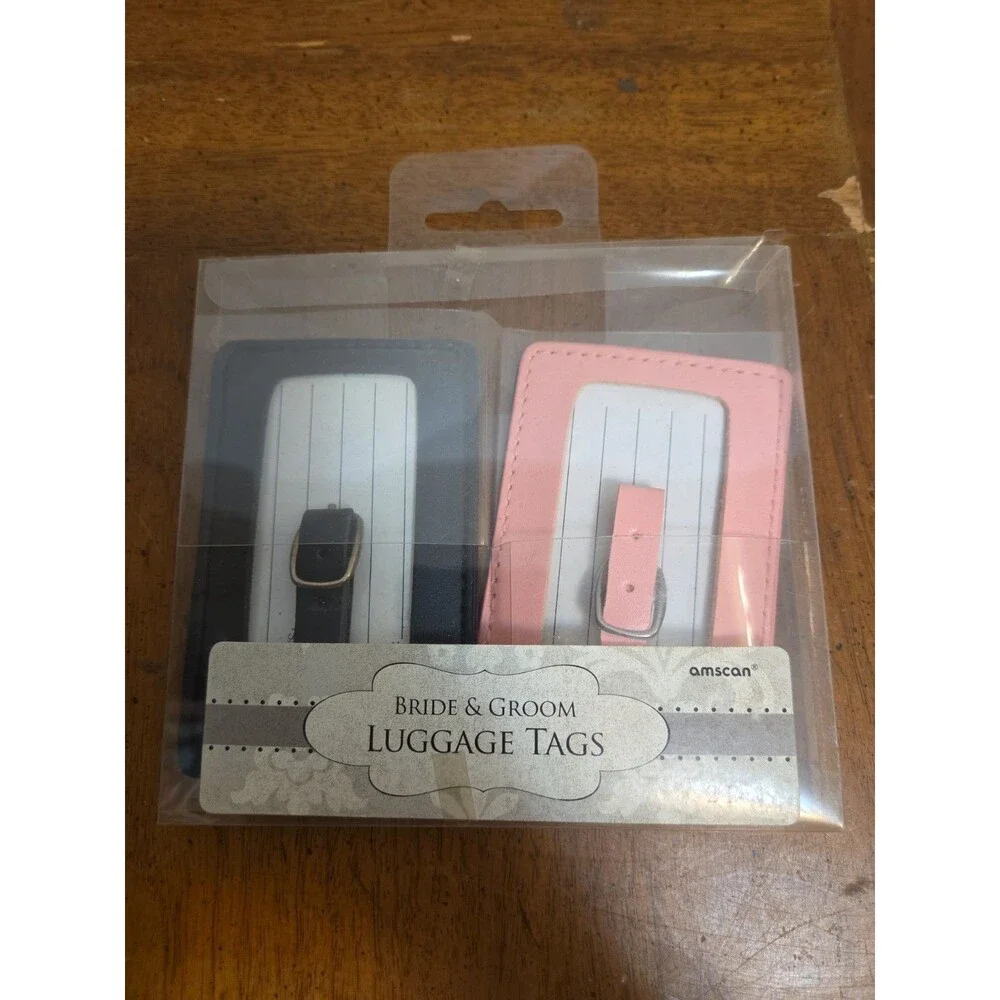 WEDDING AND BRIDAL Bride and Groom LUGGAGE TAGS (2) ~ Party Supplies Favors Love